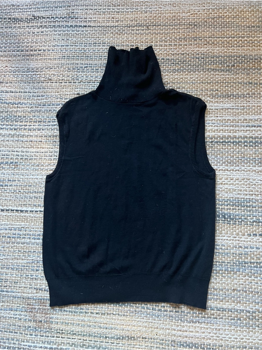 Agnes B. Black Sleeveless Turtleneck Sweater